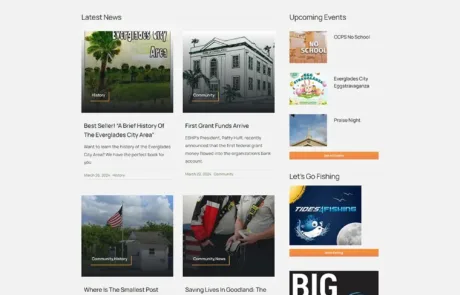 VisitEvergladesCity Home page by WautersEdge portfolio