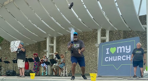 Celebration Beach Church Service Image